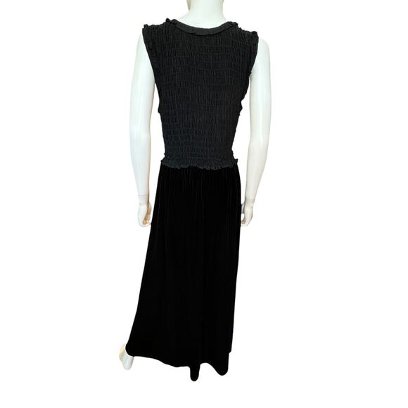 New ~ MAX STUDIO LONDON ~  Velvet Sleeveless Smocked Maxi Dress Size L - Picture 2 of 6